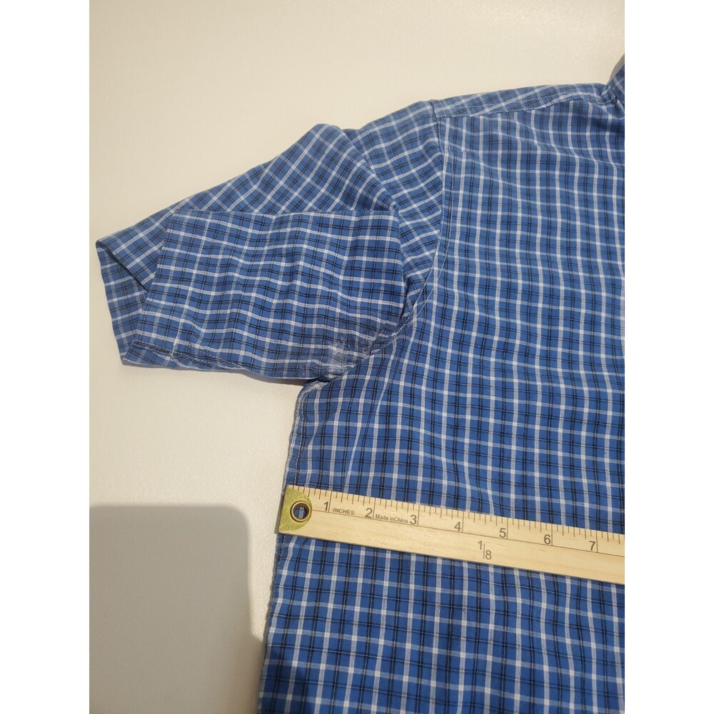 Chaps By Ralph Lauren Men's Short Sleeve Button Up Dress Shirt, Large, Blue - Picture 4 of 9